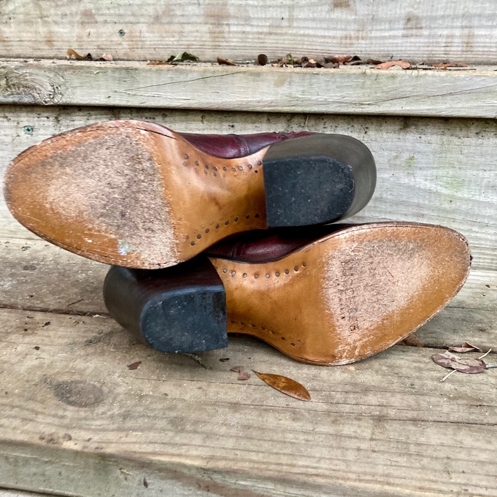 Lucchese | Red Leather Western Booties - Picture 7 of 7